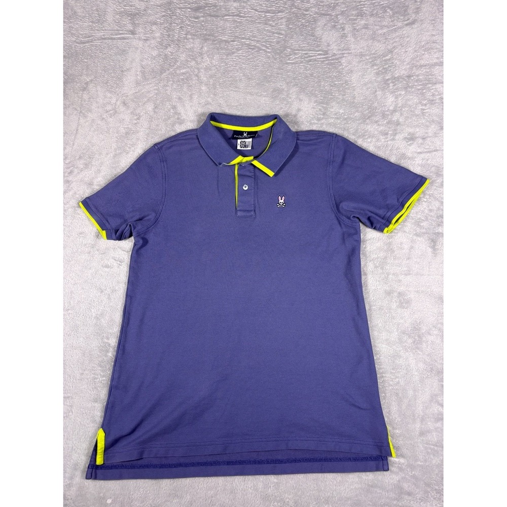 Psycho Bunny Polo Men Size 5 Purple Short Sleeve Embroidered classic pique knit